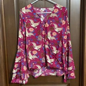 Charming Charlie Bell Sleeve Blouse NWT